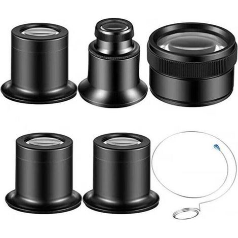Loupe Monoculaire Portable 5X 10X 15X 20X 30X pour Bijoutier Horloger et Travail de Précision (1/4)