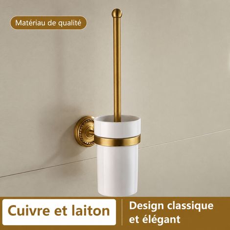 Porte-brosse WC avec gobelet en laiton antique style européen torsadé 33,5 × 12,2 × 12,5 cm 900 g – Livraison gratuite (1/4)