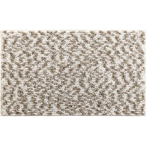 Tapis de Bain "Friza" 45x75cm Blanc & Marron (1/5)