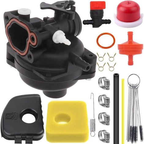 Kit carburatore 799583 per motori Briggs & Stratton 08P502 8P502 09P602 9P602 300E 450E 500E 125cc 150cc, sostituisce 593261 595656 591979 591160, con filtro aria 799579 (1/5)