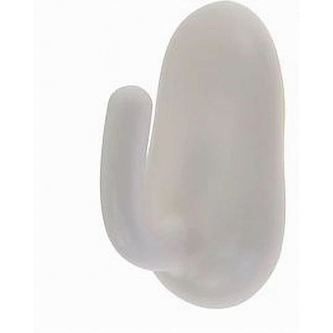 Trade Shop - Set 2 Pz Ganci Adesivi Ovali Bianchi A Parete Appendino Casa Bagno Cucina 87018 -