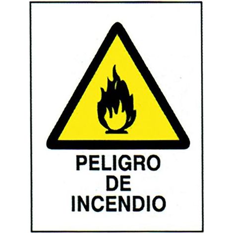Feuergefahrenschild 40x30 cm KUNSTSTOFF gelb, weiß und schwarz, gut sichtbar