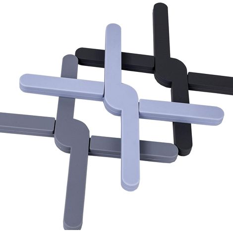 Lot de 3 Grands Dessous de Plat Pliables en Silicone Dessous de plat en silicone pour casseroles, poêles chaudes et fer à repasser chaud (1/5)