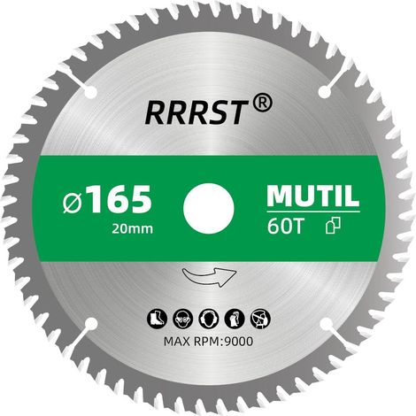 Multi-function Circular Saw Blade 165 x 20 mm, 60 Teeth - for Aluminium, Copper, Non-Ferrous Metals, Wood, Laminate, Partition, Plywood, Plastic (1/5)