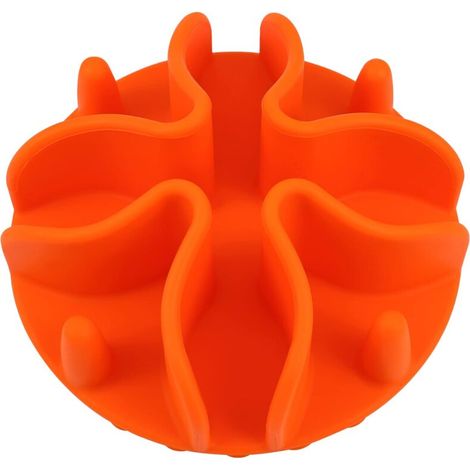 Non-Slip Slow Feeder Dog Bowl and Slow Feeder Dog and Cat Bowl Non-Slip Silicone Slow Feeder Bowl Suitable for Different Sizes of Pet Bowls (Large Size) (Orange)
