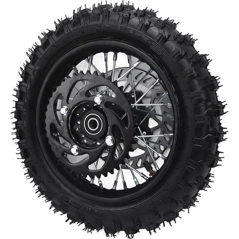 Ensemble de pneus de jante de roue arrière de 10 pouces, axe Compact de 2.5 à 10 de 15mm avec Rotor de frein, pignon 420 41T pour moto tout-terrain de 50cc à 110cc (1/5)