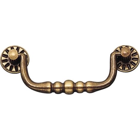 Poignée de porte d'entrée à cylindre zamac – Entraxe 96 mm – Décor bronze – Largeur 122 mm – Hauteur 48 mm – Vendu à l'unité – Fosun