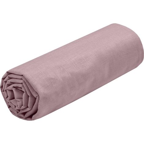 Stof - Drap Housse -Taille 90X190 Cm Grand Bonnet 30 Cm -100% Coton Certifié Oeko-Tex - Couleur Vieux Rose -Modèle Eden - Linge De Lit Pour Maison - Doux Et Confortable Pour Nid Douillet