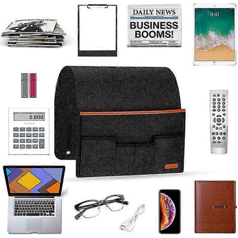 Grand porte-bras, porte-bagages, organisateur de panier et fil, sac de rangement avec 5 supports pour téléphone, iPad, rangement, verre, câble