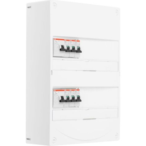 ABB Tableau 2 rangées pré-équipé 2 inter. diff. 40A + 6 disjoncteurs (1/4)