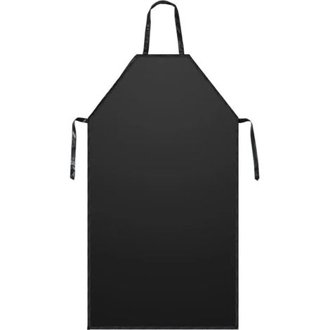 Tablier de boucher imperméable en PVC résistant aux taches Noir 110 x 80 cm (1/5)