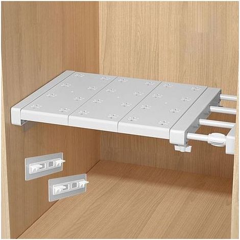 Ausziehbare Kleiderstange, verstellbares Metall 38-60 cm, Trennwand (1/5)