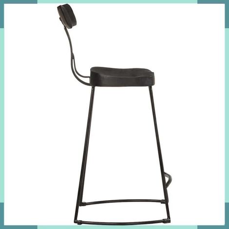 4013516 Tabourets de bar lot de 2 noir 49x43x88 cm bois manguier massif (1/5)