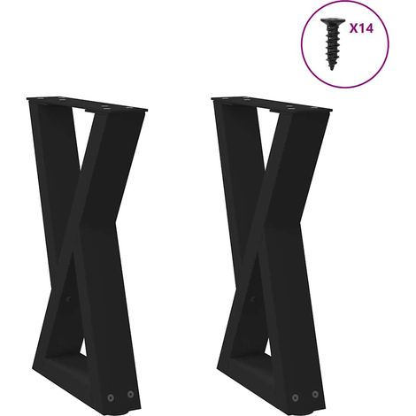 Couchtischbeine 2 Stk. Schwarz 28x(42-43,3) cm Stahl