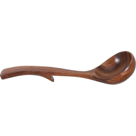 Cucharón de madera para sopa, cuchara para servir, ideal para gachas y para cocinar. Utensilio versátil para uso diario.
