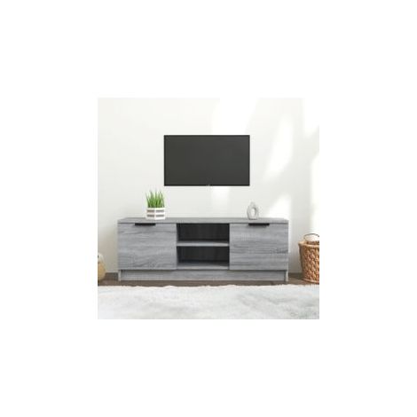Meuble TV Sonoma gris 102x35x36,5 Bois d'ingénierie (1/5)