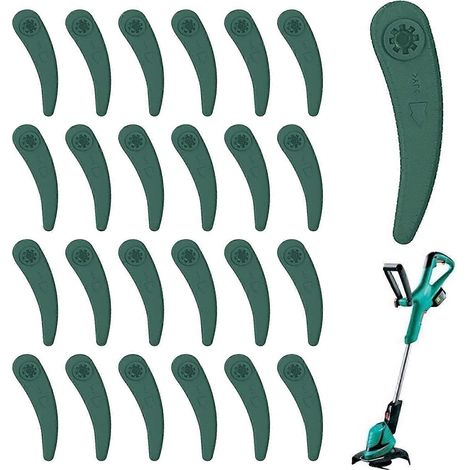 25 lames de rechange pour coupe-bordures, lames universelles en plastique, compatibles avec les coupe-bordures Bosch Durablade Art 26-18Li et Art 23-18Li. (1/5)