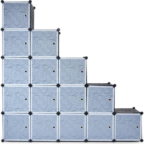 COSTWAY 20 Würfel Steckregal, DIY Regalsystem stapelbar aus Kunststoff, mit Kippsicherung, jeder Würfel 45x35x35cm (1/5)