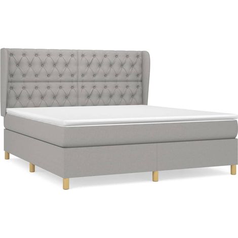 Maison Exclusive - Boxspringbett mit Matratze Hellgrau 160x200 cm (1/5)