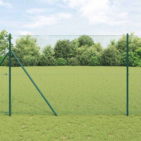 Zaunpfosten Grün 25 x 1,5 m (25 x 25 mm Maschendraht) Stahl