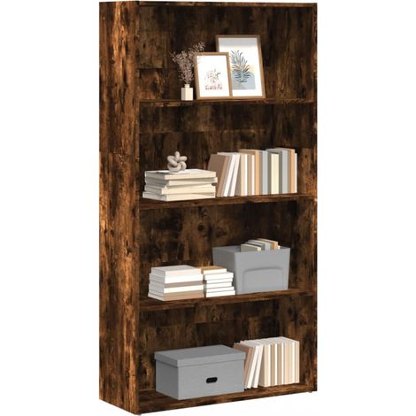 Bibliothèque chêne fumé 80x30x152 cm bois d'ingénierie vidaXL (1/5)