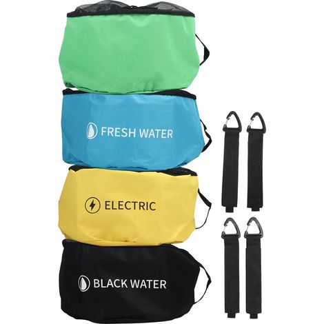 Sacs de rangement pour tuyaux de camping-car, sac d'accessoires multifonctionnels pour tuyaux d'égout, cordons électriques d'eau noire fraîche à 4 couches