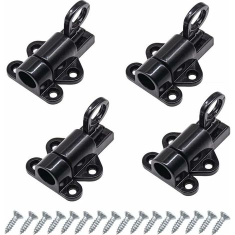 Verrou Porte Loquet Porte Serrure Portail Automatique Verrou de Porte Exterieur Verrou Fenetre Boulon de Verrouillage à Ressort Verrou de Porte en Aluminium Noir Avec Vis，（4pcs）