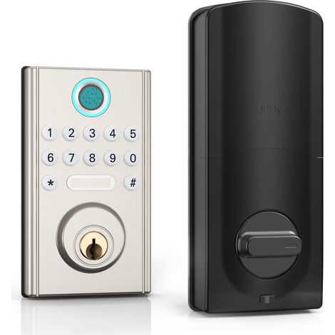 Serrure de porte intelligente Serrure de porte d'entrée sans clé intelligente poignée de traction ensemble bouton serrures d'empreintes digitales numériques for la sécurité meubles d'hôtel de bureau à (1/5)