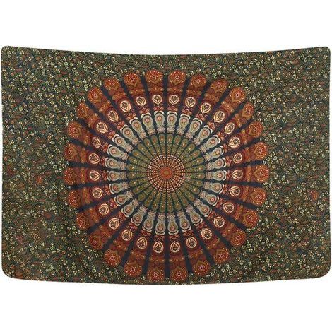 Décoration murale mandala - Imprimé floral doré - Polyester - Intérieur et extérieur - Convient à tous - Style 2 - 1 pièce (1/5)