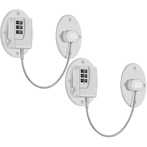 QORVA-Lot de 2 serrures de réfrigérateur – Serrure de réfrigérateur à combinaison robuste, serrure à l'épr
