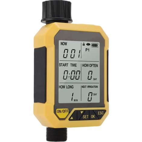 Minuteur d'arrosage automatique pour jardin, entrée G3/4 G1/2, sortie G3/4, avec fonction de temporisation en cas de pluie. (1/5)