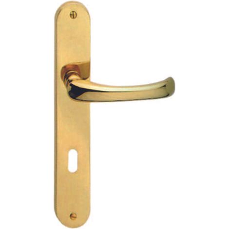 Maniglia rio con placca in ottone - mm.90 foro normale