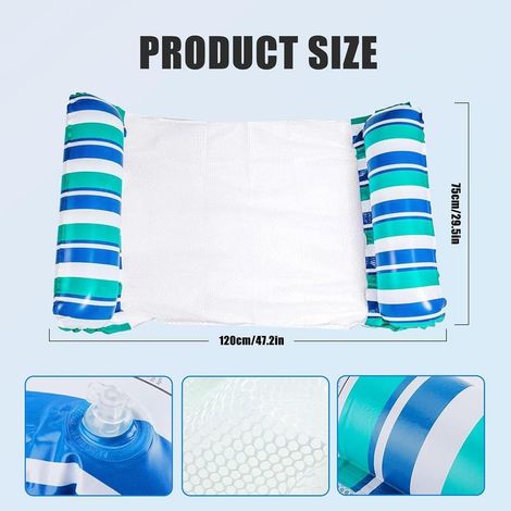 Set aus 2 aufblasbaren Hängematten, 4-in-1-Luftmatratze für Erwachsene, mit Handpumpe, ideal für Pool und Strand. (1/5)
