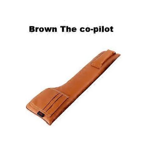 Poches de rangement en cuir PU pour siège auto, organisateur de voiture, coussin anti-fuite, rembourrage doux (1 pièce, coPilotBrown)