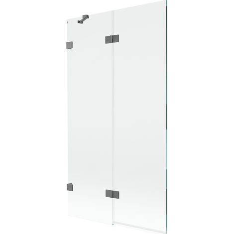 Mexen Lunar Duschabtrennung 2-flügelig links 100 x 150 cm, transparent, Gun Metal - 897-100-100-95-00-L (1/5)