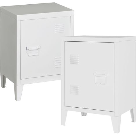 Juego de 2 mesitas de noche 57 x 40 x 30 cm blanco 030009722