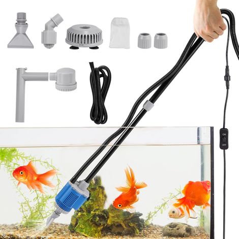 Aspirapolvere elettrico 6 in 1 per acquario, kit per la pulizia della ghiaia, filtro per il cambio dell'acqua e lavaggio della sabbia.