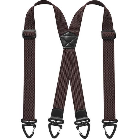 Bretelles blanches en forme de X de 3,8 cm/1,5 pouce de large, style homme, bretelles élastiques réglables haute résistance, ajustement confortable, adaptées aux jeans et aux vêtements décontractés. (1/5)
