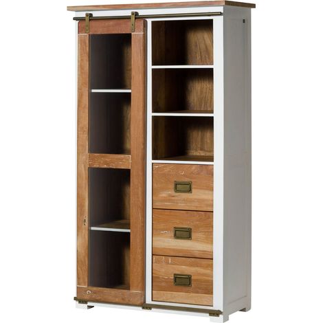 Vitrine Mango 100x45x175 weiß lackiert RAILWAY 526