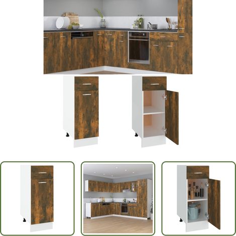 Küchenregal - Unterschrank mit Schublade Lyon Räuchereiche 30x46x81,5 cm (1/5)