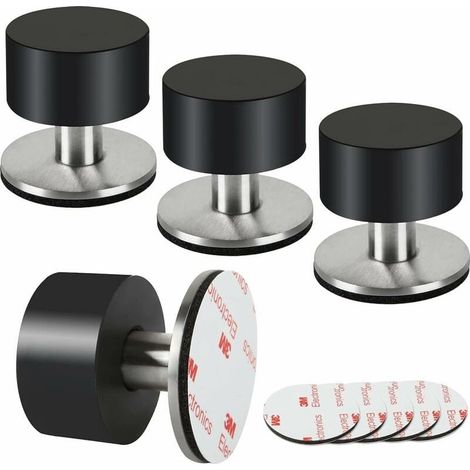 Lot de 4 butées de porte en caoutchouc auto-adhésives 3M pour plinthes et murs, atténuation du son à la maison, au bureau et sur la terrasse (1/5)