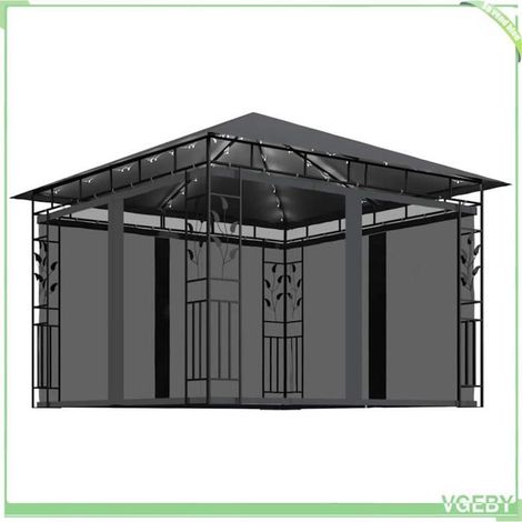 Tonnelle - FAFEICY - 3070316 - 3x3x2,73 m - Avec moustiquaires - Guirlande LED solaire (1/5)