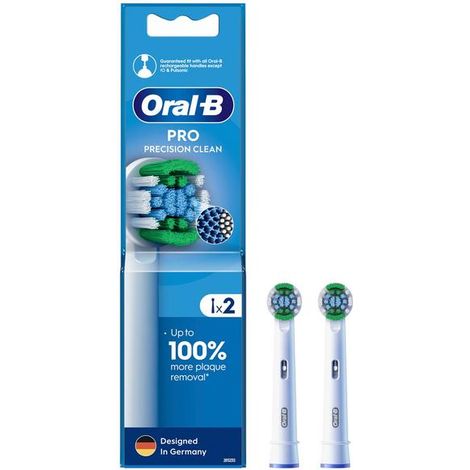 Oral-B Kit de brosses à dents Precision Clean EB20RX-2 Têtes de brosse Pour adultes 2 têtes de brosse incluses Blanc (1/2)