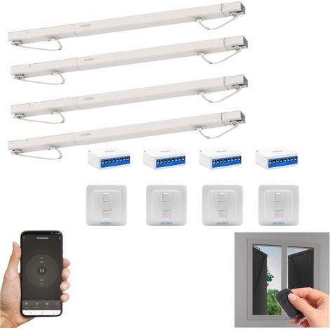 Lote de 4 motores conectados para persianas abatibles Avidsen Home Open W + 4 interruptores con cable (1/5)