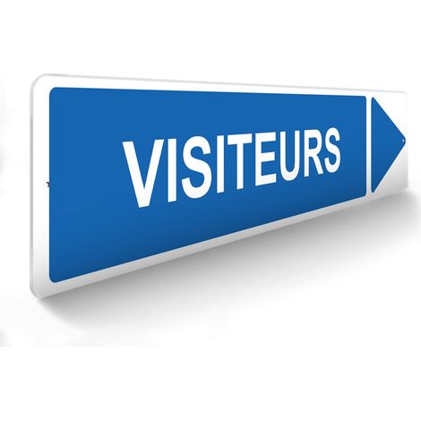 Panneau de signalisation pour parking · Visiteurs droite - 48 x 10 cm (1/5)