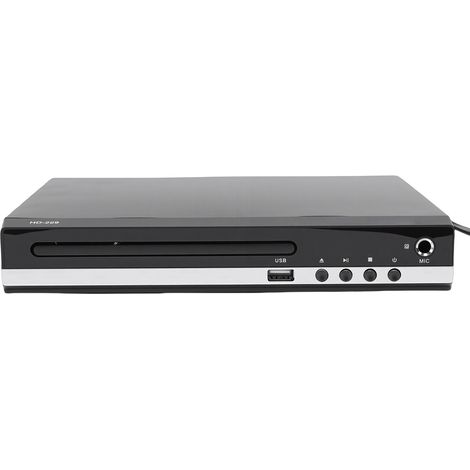 Lecteur DVD HD 1080p, interface multimédia, lecteur CD toutes zones pour TV et chaîne hi-fi, lecture MP3, télécommande, entrée micro 6,5 mm, interface USB, prise UE (1/5)