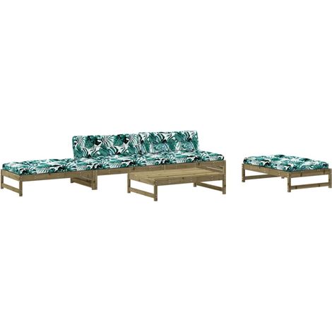 Maison Exclusive - Salon de jardin 5 pcs avec coussins bois de pin imprégné (1/5)