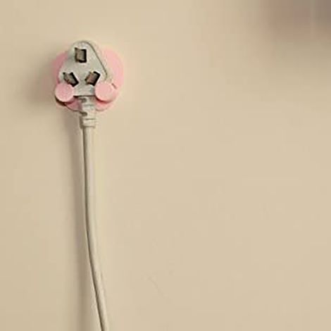 Multifunktionaler Steckdosenhalter, selbstklebender Aufbewahrungshaken, weiß, für Küche und Zuhause (1/5)