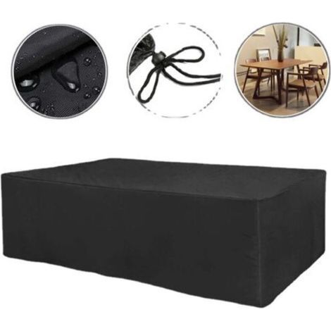 180 120 74cm housse de meubles de jardin housse de meubles de table et de chaise, housse de meubles de jardin en tissu Oxford 210d solide, rectangulaire, imperméable à l'eau, coupe - vent, résistant (1/5)