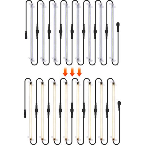Lámparas LED de cultivo para plantas de interior, espectro completo, 30 cm (12 pulgadas), 2,7 W, listas para usar, ideales para plántulas, hortalizas, flores y suculentas. Paquete de 8 unidades. (1/5)
